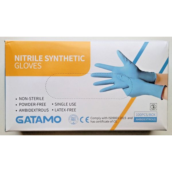 100 quality disposable powder-free nitrile gloves, Large size by Gatamo