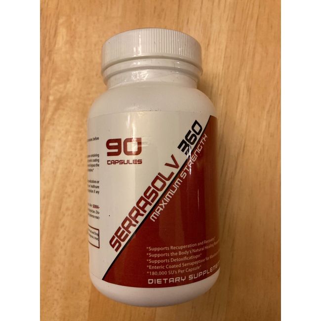 Serrasolv 360 Maximum Strength 90 Caps Dietary Supplement serrapeptase 180000