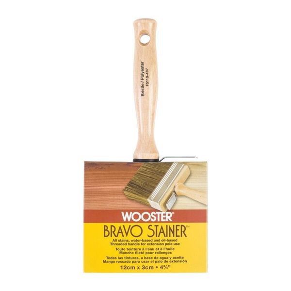 Wooster F5119-4-3/4 Polyester/White China Bristle Flat Paint Brush 4-3/4 W in.