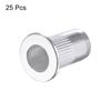 uxcell M5 Rivet Nut Aluminum Alloy Knurled Flat Head Screw Insert Nuts Silver 25pcs