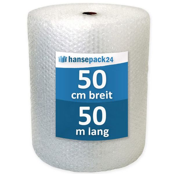 9 Rollen Luftpolsterfolie 60 my 50cm x 50m Versandfolie Verpackungsmaterial für Versand und Umzug Bubble Wrap