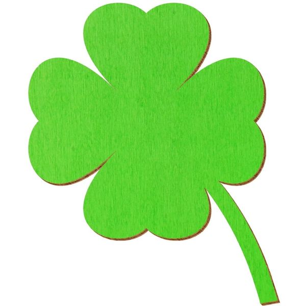 Light Green Wooden Clover Leaf - 3-50 cm Decorative Crafts, Size: 6 cm, Pack of 25