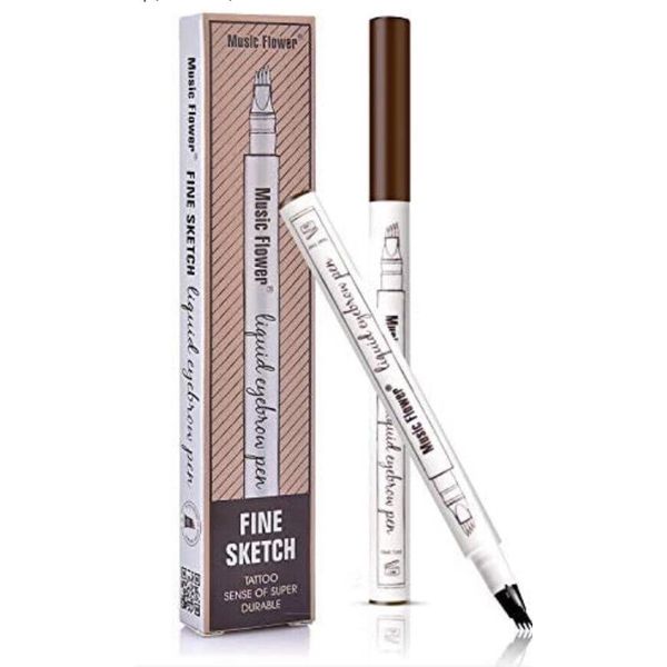 2 Liquid Eyebrow Fine Sketch Pen Waterproof Microblading #4 Black