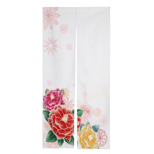 next.design Noren Noren, 70.9 inches (180 cm), Winter, Camellia, Flowers, Long, Decorative, Stylish, Japanese, Modern, Northern Europe, Long, Cute, Tension Rod, Noren, Divider, Closet, Washroom,