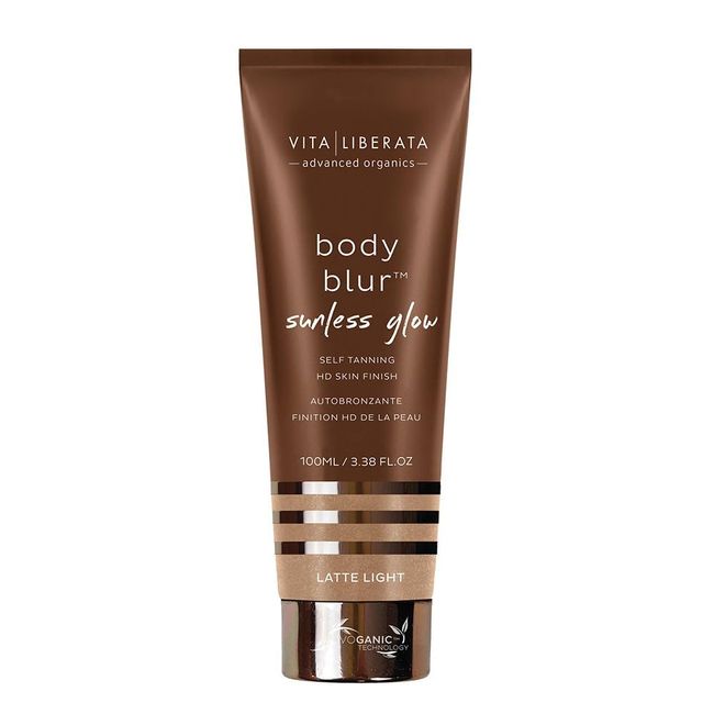 V-i-t-a L-i-b-e-r-t-a Body Blur Sunless Glow Latte, Self-Tanning, HD Skin Finish, Advance Organics, Quick Drying, Moisturizing, Instant Tint, Blendable, 100ml