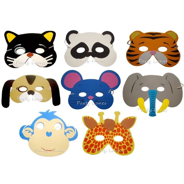 8 Assorted Foam Animal Masks