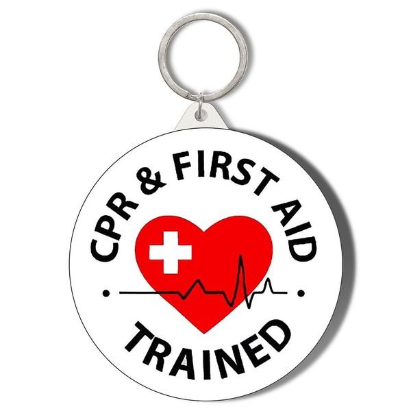 Gift Insanity CPR FIRST AID TRAINED BLACK SHORT CHAIN KEYRING BOTTLE OPENER