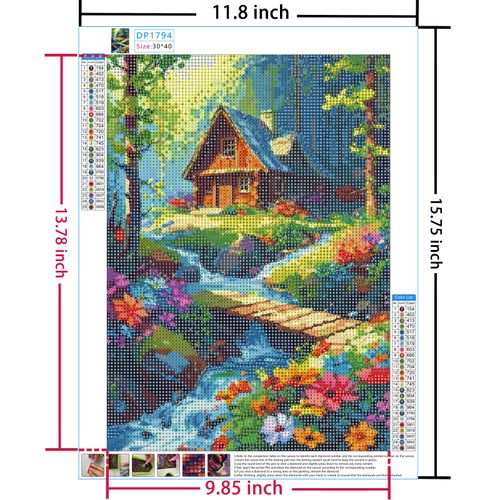 5D Diamond Painting Kits for Adults Beginners forest DIY Diamond Art Kits with Tools Full Drill Round Diamond Dots Craft paint by diamonds Gem Art for Home Wall Decor Gifts (16"x12") (DP1794)