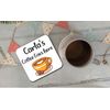 Personalised Coffee Themed Wooden Coaster Mat Gift Present 9x9 cm
