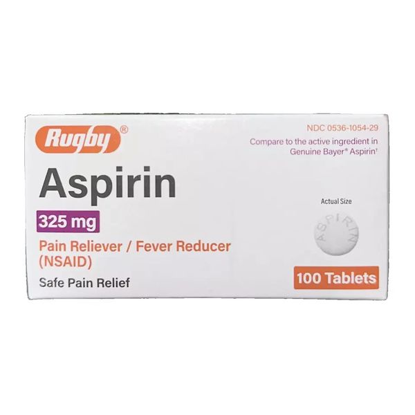 ASPIRIN 325 MG 100 TABLETS BY RUGBY