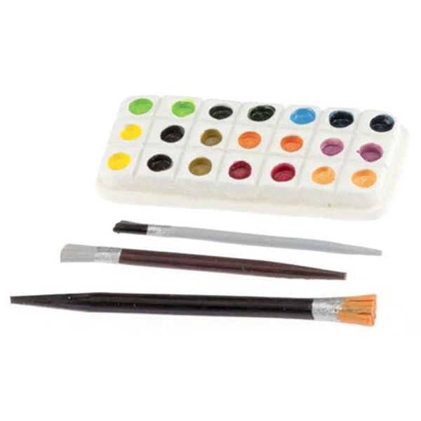 Melody Jane Dollhouse Artists Paint Palette & Brushes Study Hobby Accessory