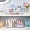 Clear Plastic Multi-Level Vanity Organizer | Rectangular 4-Tier Holder for Makeu