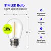 Feit Electric S14/822/FILED/4 1W Non-Dm LED Bulb,4 Bulbs