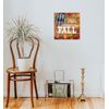 Fall Wooden Block Wall Plaque Hello Fall Leaf Wall Sign Decor 7.8" LED Lighted