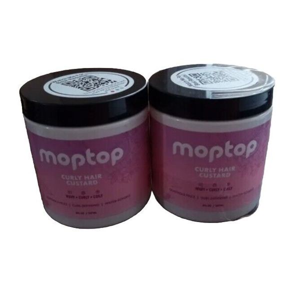 MopTop Curly Hair Custard - Styling for Fine Thick Wavy Curly & Kinky-Coily**2PK