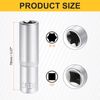 sourcing map E-Torx Socket 1/2" Drive E18 External Torx Deep Socket CR-V Steel 6 Point Spline Socket External Torque Star Female Bit Socket for Auto Repairs Home Maintenance DIY Hand-Making