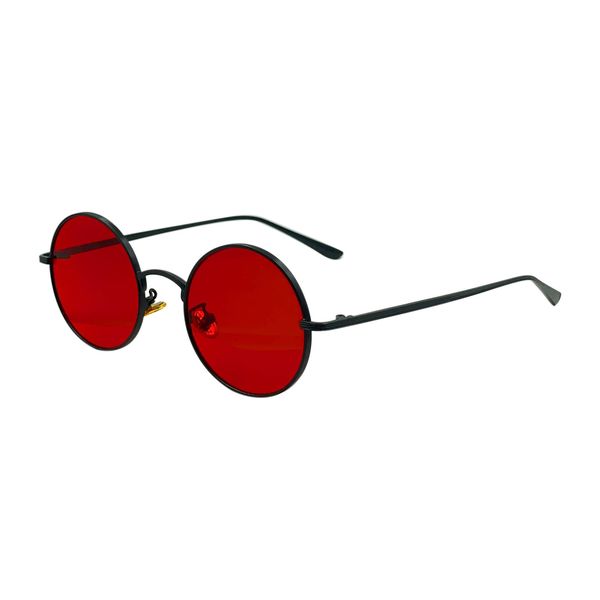 SEIUKS Sunglasses Unisex Round Sunglasses Men Circle Womens Mens Sun Glasses UV400 Protection Black Red