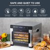 NutriChef Electric Countertop Food Dehydrator Machine - 600-Watt Premium Multi-Tier Meat Beef Jerky Maker Fruit/Vegetable Dryer w/ 6 Stainless Steel Trays, Digital Timer, Temperature Control