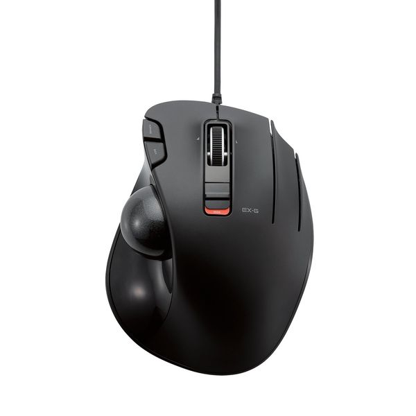 ELECOM Wired Easy Thumb Control Trackball Mouse, Sculpted Ergonomic Design, 6-Button Function with Smooth Tracking, Precision Optical Gaming Sensor, Compatible with Windows/Mac (M-XT3URBK)