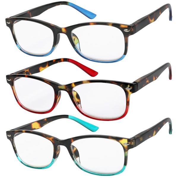 Success Eyewear Reading Glasses Set of 3 Great Value Spring Hinge Readers Men and Women Glasses for Reading +1.75