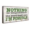 Nothing Is Impossible, I'm Possible Key Hanger / Pet Leash Hanger