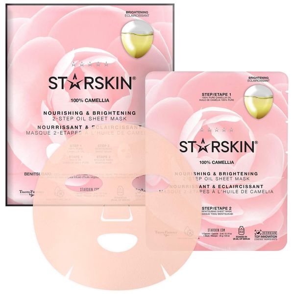 STARSKIN CAMELLIA Nourishing & Brightening 2-Step Oil Sheet Mask