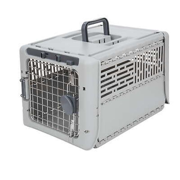 Dog Kennels, 19" Collapsible Pet Kennel, Gray, Small, 1 Piece,NEW