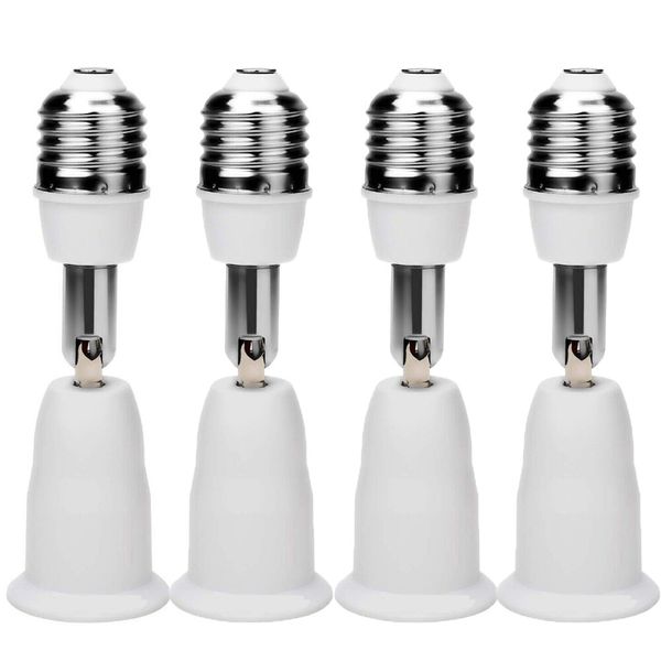 4 Pack Adjustable Vertical 90° E26/E27 Light Socket Extender 4.5 Inch Extension