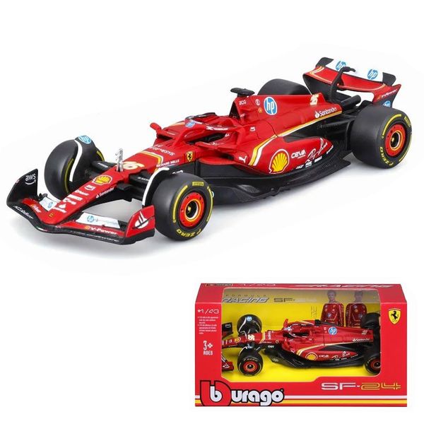 Bburago 1/43 - SF-24 for Scuderia Ferrari F1 Team SF24 Signature Die cast Adults Model Car Display F1 GP 2024 Collection - #55 Carlos Sainz