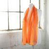 Basic Sense Shiny Satin Scarf Lightweight Silky Chiffon Solid Plain Strip Neck Scarves, Orange
