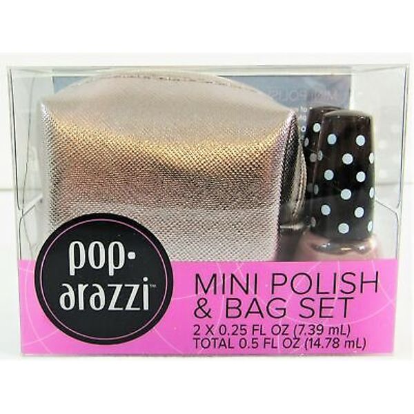 Pop-Arazzi Mini Polish & Bag Set, Metallic Silver