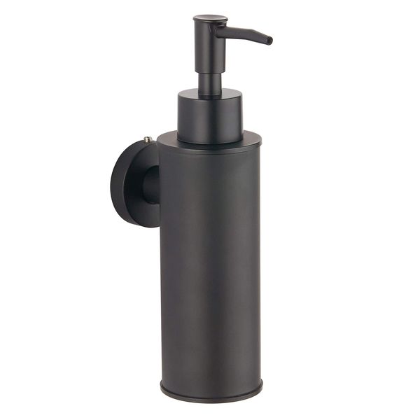 BGL wall mounted 304 stainless steel soap dispenser for decor (Round, Black)