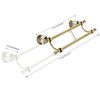 WINCASE Crystal Towel Holder Double, Adjustable Gold Towel Bar 18 to 30 Inch, Towel Rack Rail for Bathroom Wall Mounted