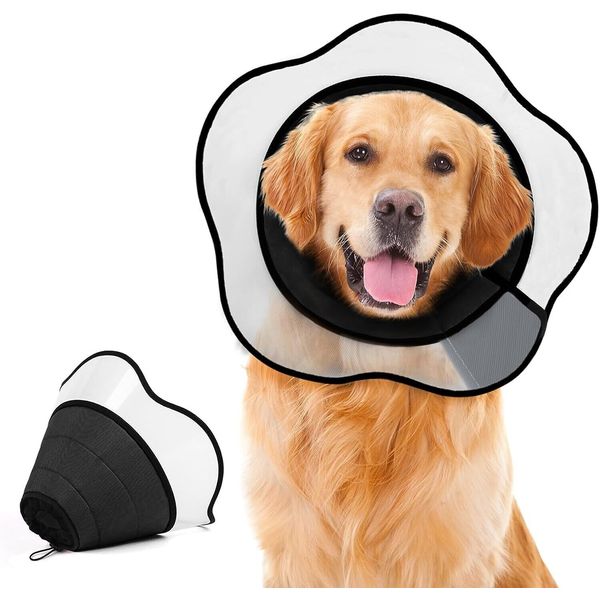 SUPET Dog Cone Alternative After Surgery, Soft Dog Cones for Large Medium Dogs