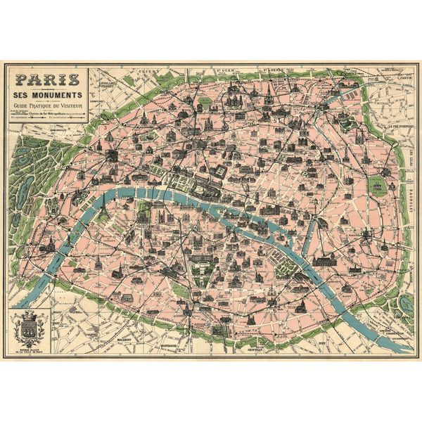 Decorative Wrap 20X28 Paris Map