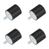 sourcing map M8 Thread Rubber Mounts, Vibration Isolators, Cylindrical Shock Absorber with Studs 40 x 40mm 4pcs