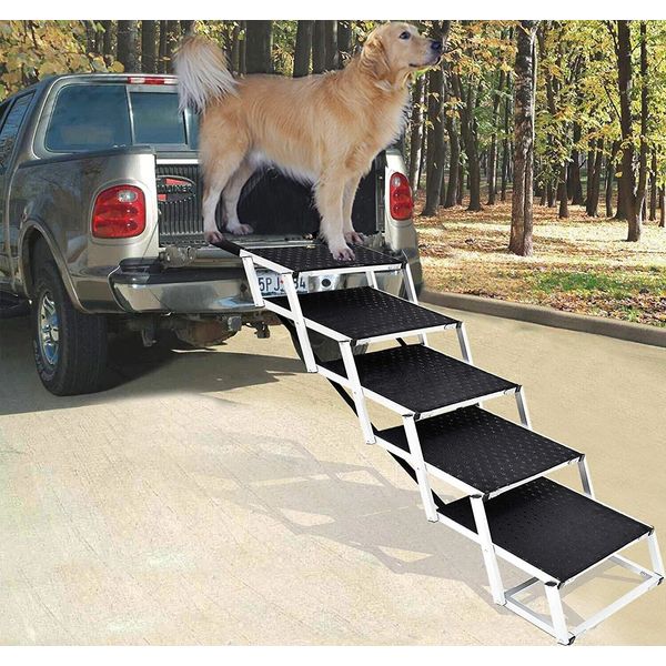 Pet Dog Car Step Stairs Cars SUV Folding Dog Ramp Lightweight Black (Z5)2