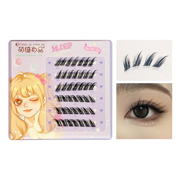 False Eyelashes, Natural, Partial Eyelash Extensions, False Eyelashes, Thick Eyelids, Suitable for Single Eyelids, Fox Eyelashes, Fluffy, Easy for Beginners, Halloween, Cosplay, Popular in Korea,