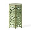 Elliot Outdoor 14 Inch Sunburst Iron Side Table (Crackle Green)