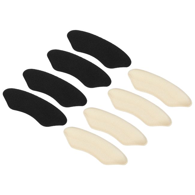 8Pcs Silicone Heel Support Cup Pads Plantar Care Heel Pads PU Beige Black