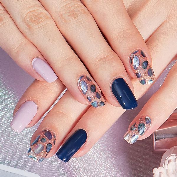 HERAXI Nail Stickers, 20 Pieces, Nail File Included, Nail Stickers, Nail Art, Glossy, Damage-Free, South Korea, Easy, Popular, Cute, Fashionable, High Grade Women, Beginners, Gel Nail Stickers