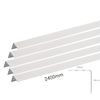 Pack of 5 Suspended Perimeter Trim 2.4m Long Suspended Ceiling Tiles Grid Rails Frames White Suspension Wall Angle 12 Meter Total