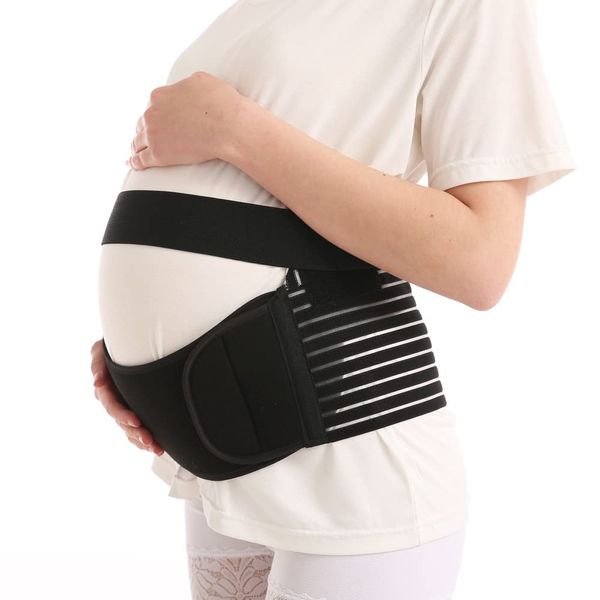 Qchomee Maternity Belt Pregnancy Support Belly Waist Belt Adjustable Lower Girdle Back Band for Pregnancy Belly Lifting Support to Relieve Back & Hip & Pelvic Floor Pain Postpartum Band, L