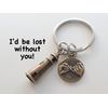 Bronze Lighthouse Charm Keychain with Pinky Promise Charm, Couples Keychain