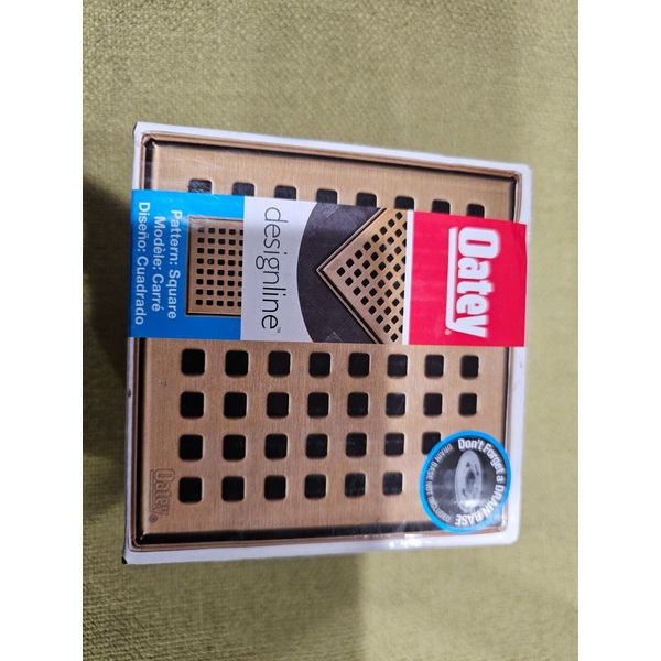 NEW Outlet Designline 4x4 Square Drain With Lifting Key (Brushed Gold)