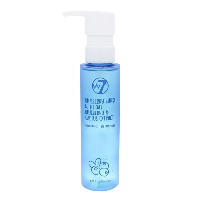 W7 Blueberry Burst Cleansing Gel - Blueberry, Cactus and Oat Extract - Remove Makeup & Cleanse Skin