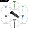 2 Pack Silicone Razor Travel Case for Most Manual Razor Safety Razor Cover Compatible with Gillette Razor Parker Razor Merkur Razor (Blue+Black)