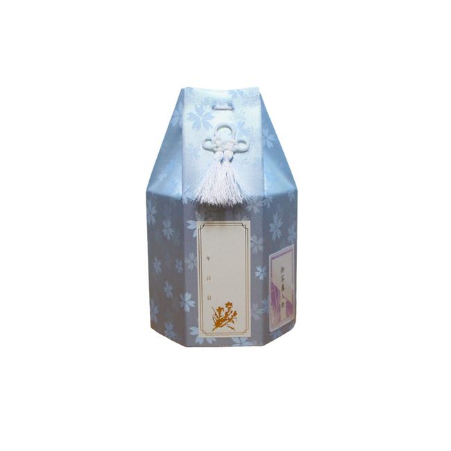 Sakura Sakurahana, Hexagonal, Urn Cover, Includes Imperial Name/Photo Holding Sticker, Divine Bone for Your Hand, Pet (Blue, 2.3 inches)