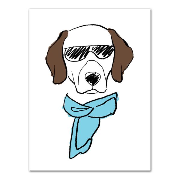 Creative Products Dog with Sunglasses 18 x 24 Canvas Wall Art