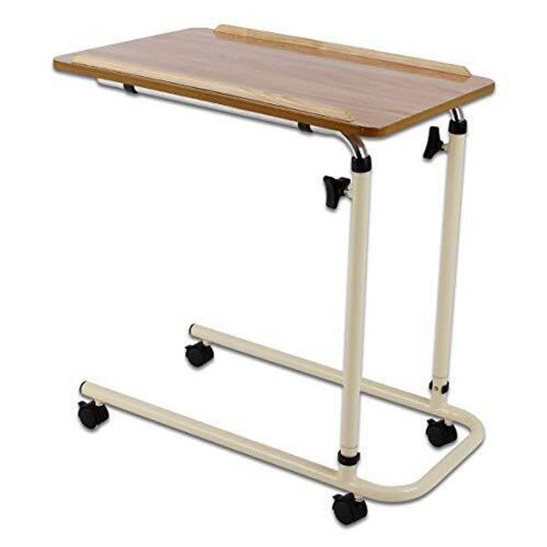 Performance Health Overbed Table with Castors, Laptop Desk with Wheels, Bedside